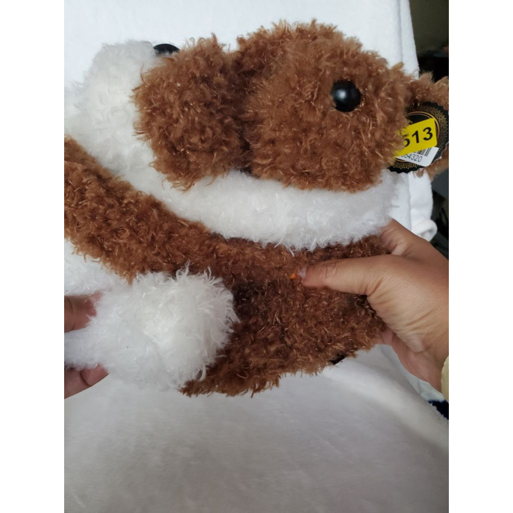 BFF puppies! Brown White Grey Plush Hugging Stuff Animals - Picture 4 of 12
